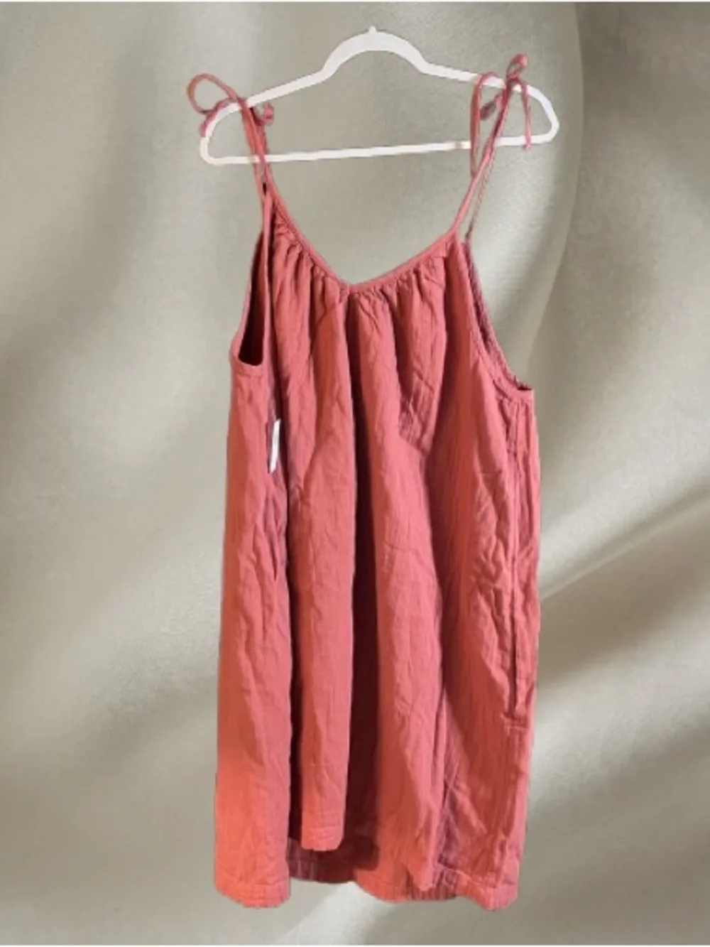 NWT Old Navy Brick Red Boho Gauze Tie Shoulder Swing Dress Size XL - Picture 7 of 7